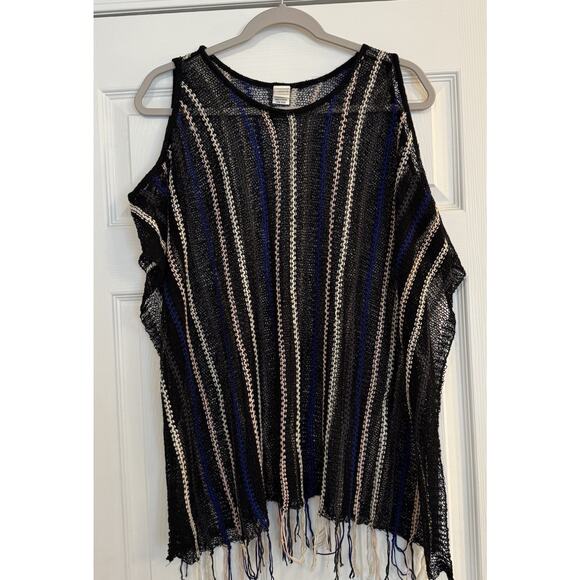 L Space Nightfall Swim Cover Up One Size Open Shoulder Beach Sweater Fringe Boho - Picture 4 of 15